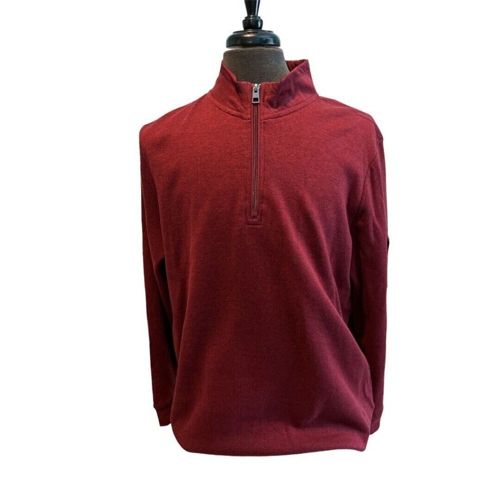 NWT Bugatchi Men's XL 1/4 Zip Pullover Bordeaux‎ Mock Neck MSRP $149